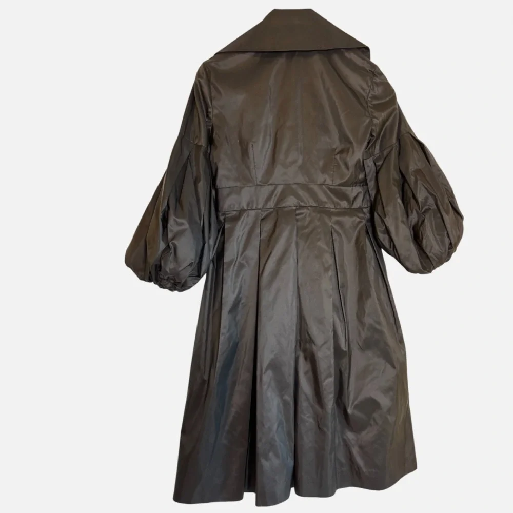 Rare Y2K VTG Black Puff Balloon Sleeve Opera Coat Trench Gothic Victorian 10 - Picture 6 of 6